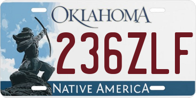 OK license plate 236ZLF