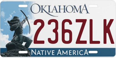 OK license plate 236ZLK