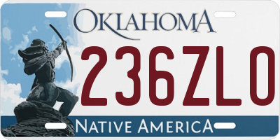 OK license plate 236ZLO