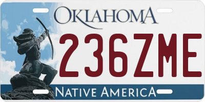 OK license plate 236ZME