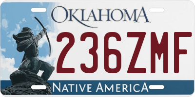 OK license plate 236ZMF