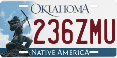 OK license plate 236ZMU
