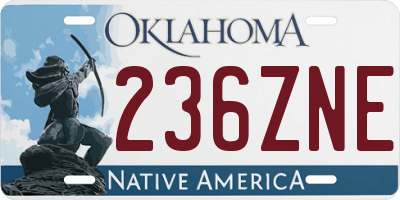 OK license plate 236ZNE