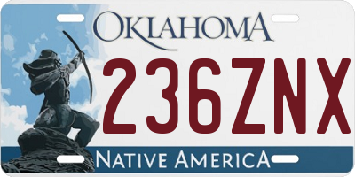 OK license plate 236ZNX