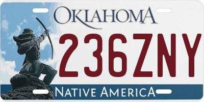 OK license plate 236ZNY