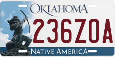 OK license plate 236ZOA