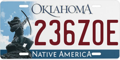 OK license plate 236ZOE