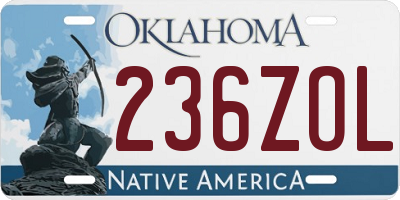 OK license plate 236ZOL