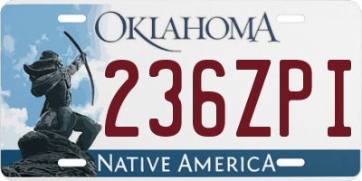 OK license plate 236ZPI
