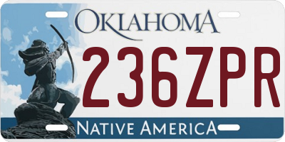 OK license plate 236ZPR