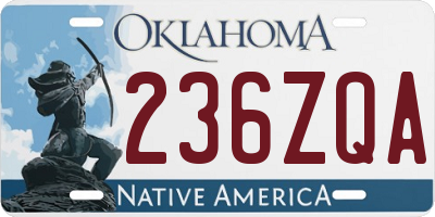 OK license plate 236ZQA