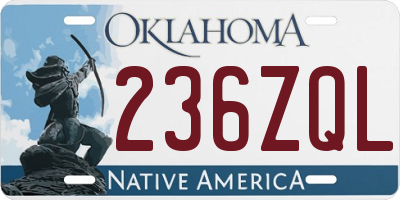 OK license plate 236ZQL