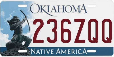 OK license plate 236ZQQ