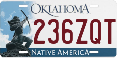 OK license plate 236ZQT