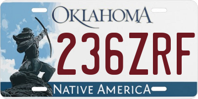 OK license plate 236ZRF