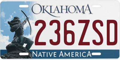 OK license plate 236ZSD