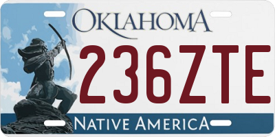 OK license plate 236ZTE