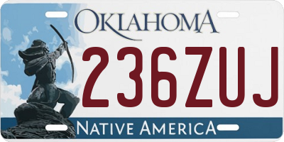 OK license plate 236ZUJ