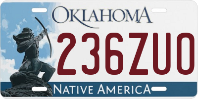 OK license plate 236ZUO