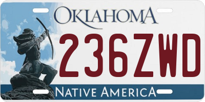 OK license plate 236ZWD