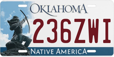 OK license plate 236ZWI