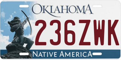 OK license plate 236ZWK