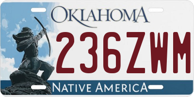 OK license plate 236ZWM