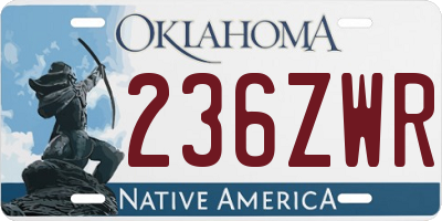 OK license plate 236ZWR