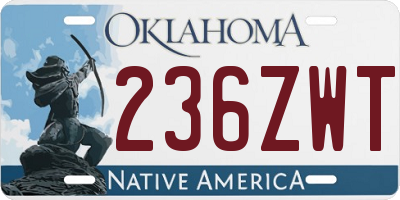 OK license plate 236ZWT