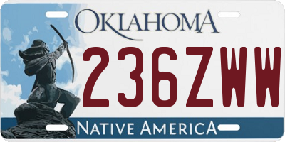 OK license plate 236ZWW