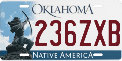 OK license plate 236ZXB