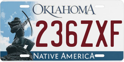 OK license plate 236ZXF