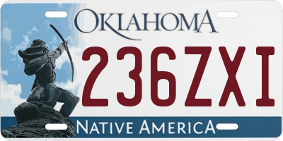 OK license plate 236ZXI
