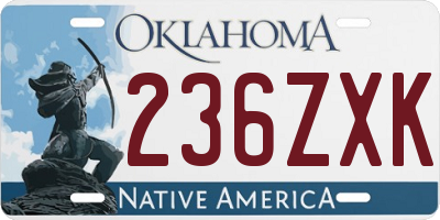 OK license plate 236ZXK