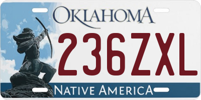 OK license plate 236ZXL