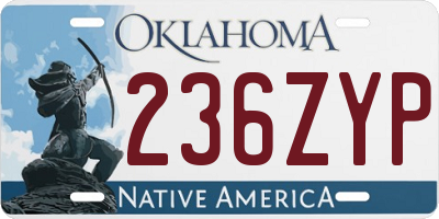 OK license plate 236ZYP