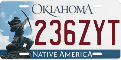 OK license plate 236ZYT