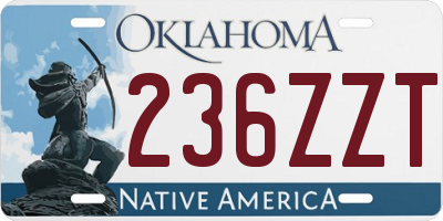 OK license plate 236ZZT