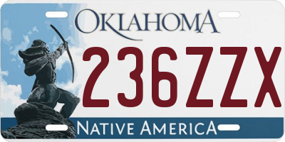 OK license plate 236ZZX