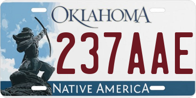 OK license plate 237AAE