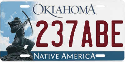 OK license plate 237ABE