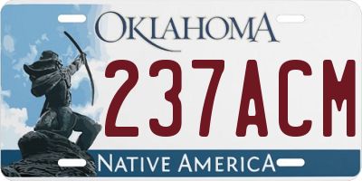 OK license plate 237ACM