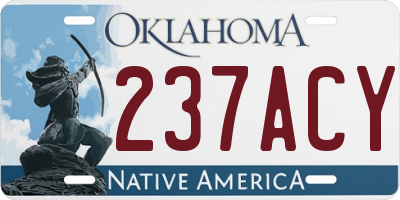 OK license plate 237ACY
