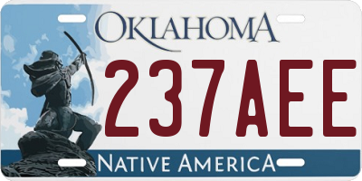 OK license plate 237AEE