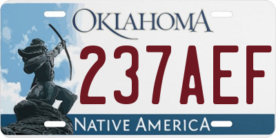 OK license plate 237AEF