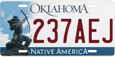 OK license plate 237AEJ