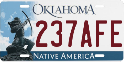 OK license plate 237AFE