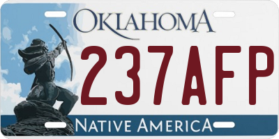 OK license plate 237AFP