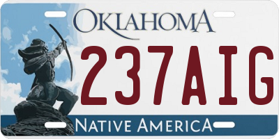 OK license plate 237AIG