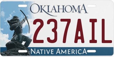 OK license plate 237AIL
